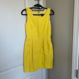J. Crew Bright Yellow Sleeveless Fit-and-Flare Mini Dress